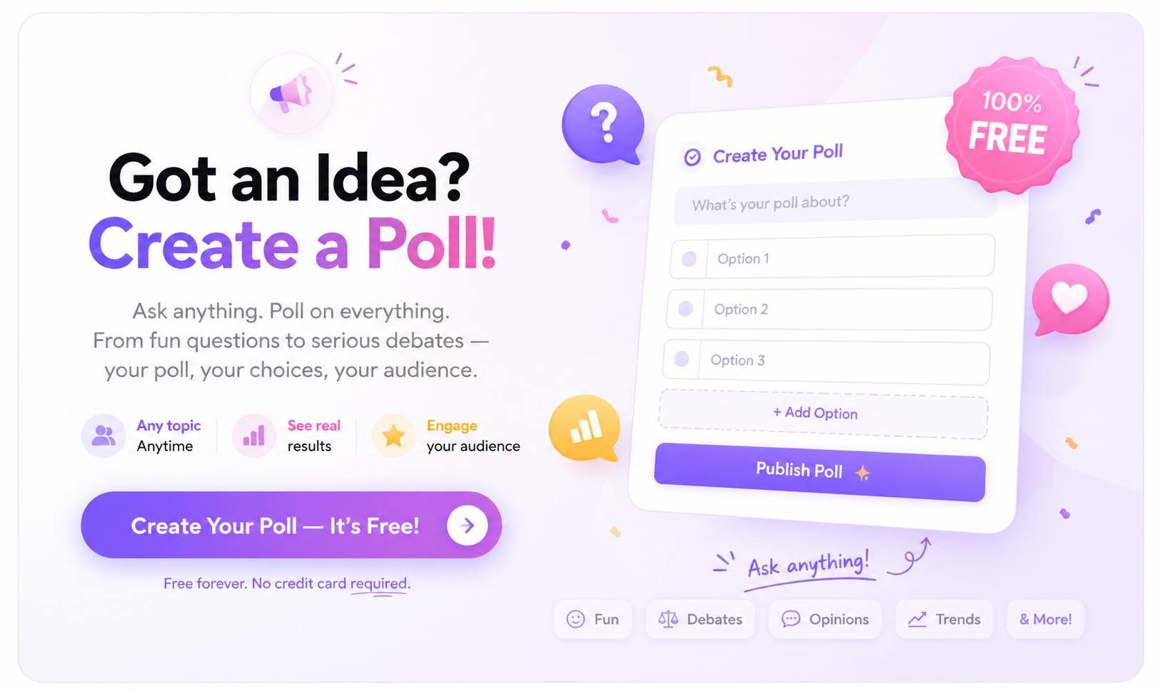 Got a Poll Idea? Submit your own poll